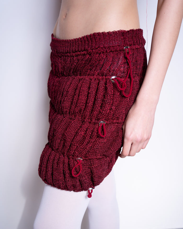 Khade Studio Red Spring Skirt, model side angle 
