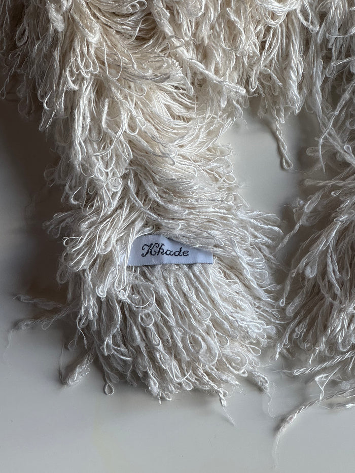 Khade Studio Cream Boa Scarf, detail shot