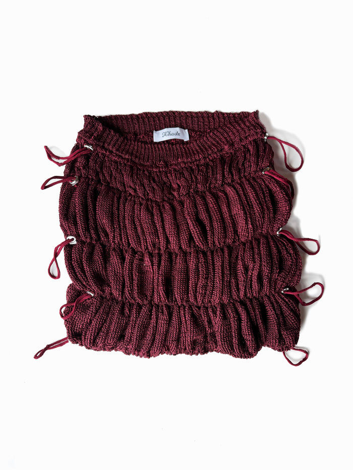 Khade Studio Red Spring Skirt, Front flat shot