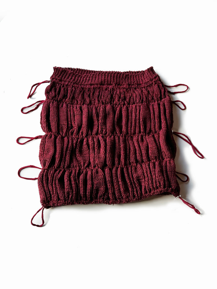 Khade Studio Red Spring Skirt, back flat shot